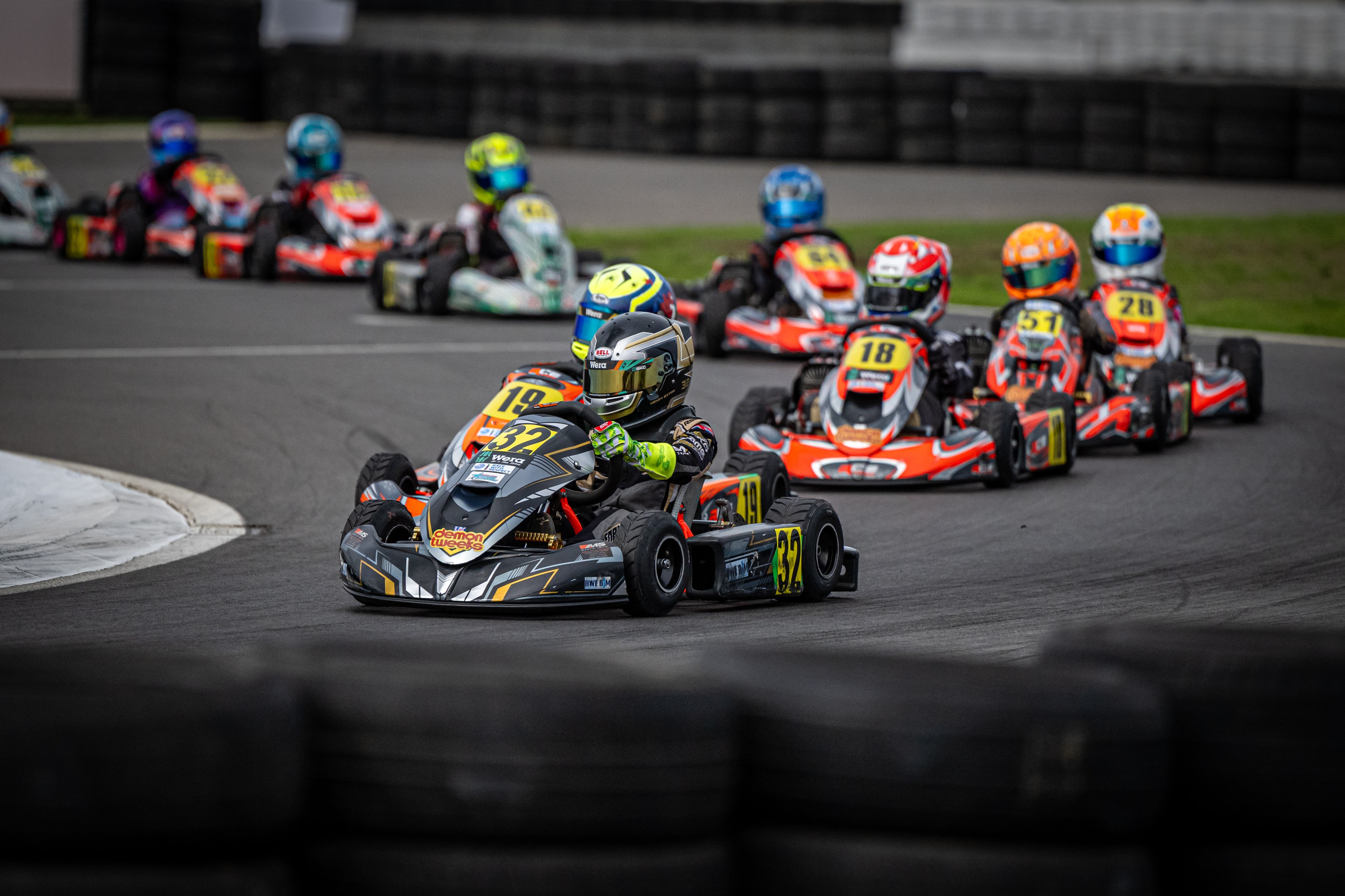 Multiple karts racing at Silverstone BKC Event 4